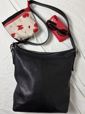 Coach 9177 Black Leather Hobo Shoulder Bag | Classic Vintage Coach